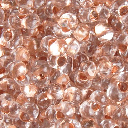 Czech Farfalle Beads Cut 2x4mm Crystal Copper Lined Qty:10g