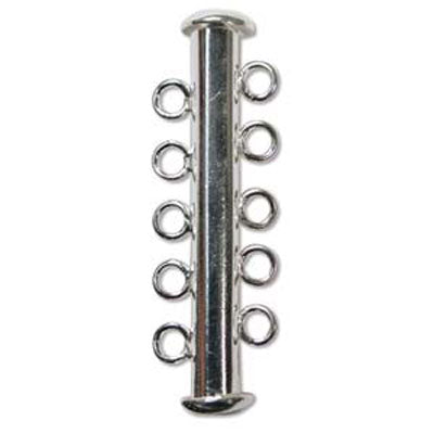 Silver Plated Multi Strand Slide Clasp 26mm 4 Strand Qty:3