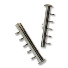 Load image into Gallery viewer, Black Oxide Slide Clasp Vertical Multistrand 5 Loops 31mm Qty:2