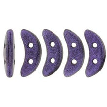 Load image into Gallery viewer, Czech Crescents 3x10mm Metallic Suede Purple Qty:10 grams