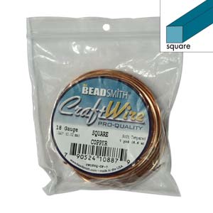 Craft Wire Square Copper 18 Gauge Qty:7yds