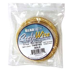 Craft Wire Twisted Gold 18 Gauge Qty:8ft