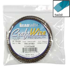 Craft Wire Twisted Vintage Bronze 18 Gauge Qty:8ft