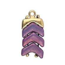 Load image into Gallery viewer, Chevron Duo Bead Ending 'Koutalas' 24k Gold Plated Qty: 1