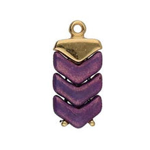 Load image into Gallery viewer, Chevron Duo Bead Ending 'Mikronisi' 24k Gold Plated Qty: 1