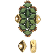 Load image into Gallery viewer, GemDuo Side Bead 'Tripiti' 24K Gold Plated Qty: 1