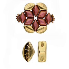 Load image into Gallery viewer, GemDuo Side Bead 'Polonia' 24K Gold Plated Qty: 1