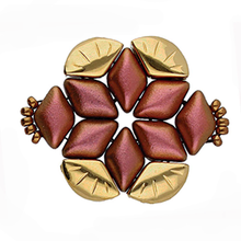 Load image into Gallery viewer, GemDuo Side Bead 'Polonia' 24K Gold Plated Qty: 1