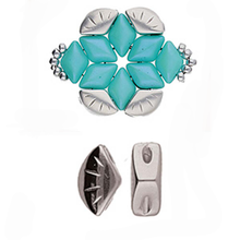 Load image into Gallery viewer, GemDuo Side Bead 'Polonia' Antique Silver Plated Qty: 1