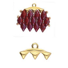 Load image into Gallery viewer, GemDuo Bead Ending 'Vani III' 24K Gold Plated Qty: 1