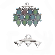 Load image into Gallery viewer, GemDuo Bead Ending &#39;Vani III&#39; Antique Silver Plated Qty: 1
