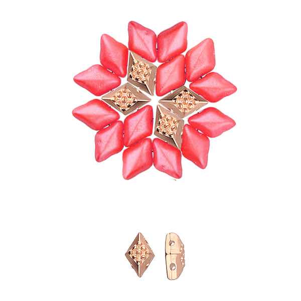 GemDuo Bead Substitute 'Adamas' Rose Gold Plated Qty: 1