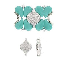 Load image into Gallery viewer, Paisley Duo Connector 'Liotrivi' Antique Silver Plated Qty: 1