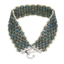 Load image into Gallery viewer, Superduo Hook & Eye Clasp 'Mesaria iii' Antique Silver Plated Qty: 1