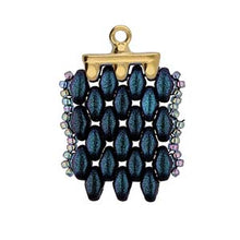 Load image into Gallery viewer, Superduo Bead Ending 'Rozos III' 24K Gold Plated Qty: 1