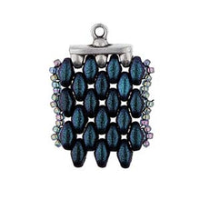 Load image into Gallery viewer, Superduo Bead Ending &#39;Rozos III&#39; Antique Silver Plated Qty: 1
