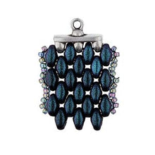 Load image into Gallery viewer, Superduo Bead Ending 'Rozos III' Antique Silver Plated Qty: 1