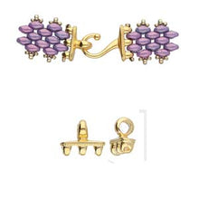 Load image into Gallery viewer, Superduo Hook & Eye Clasp 'Mesaria iii' 24K Gold Plated Qty: 1