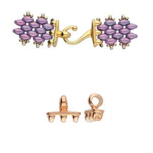 Load image into Gallery viewer, Superduo Hook & Eye Clasp 'Mesaria iii' Rose Gold Plated Qty: 1