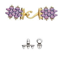 Load image into Gallery viewer, Superduo Hook & Eye Clasp 'Mesaria iii' Antique Silver Plated Qty: 1