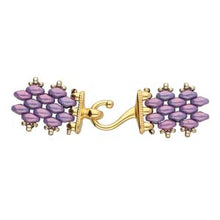 Load image into Gallery viewer, Superduo Hook & Eye Clasp 'Mesaria iii' 24K Gold Plated Qty: 1