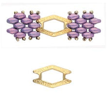 Load image into Gallery viewer, Superduo Connector 'Alado' 24K Gold Plated Qty: 1