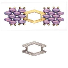 Load image into Gallery viewer, Superduo Connector 'Alado' Antique Silver Plated Qty: 1