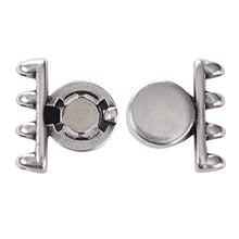 Load image into Gallery viewer, Superduo Magnetic Clasp 'Ateni IV' Antique Silver Plated Qty: 1