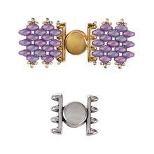 Load image into Gallery viewer, Superduo Magnetic Clasp 'Ateni IV' Antique Silver Plated Qty: 1