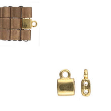 Load image into Gallery viewer, Tila Bead Ending 'Piperi' 24K Gold Plated Qty: 1