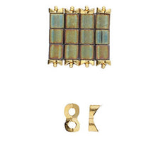 Load image into Gallery viewer, Tila Side Bead 'Tourkou' 24K Gold Plated Qty: 1
