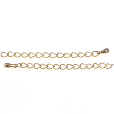 Gold Plated Extender Chain 3 inches Qty:2