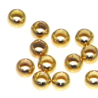 Gold Plated Crimps Smooth 2.5mm Quantity:100