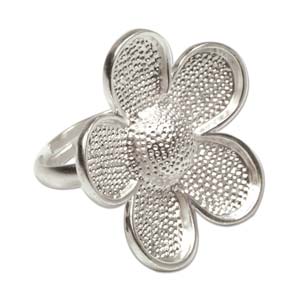 DéCoRé Ring Adjustable Daisy Brushed Silver Plated *D* Qty:1