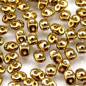 Czech Superduo Beads 2.5x5mm Full Amber Qty: 10g