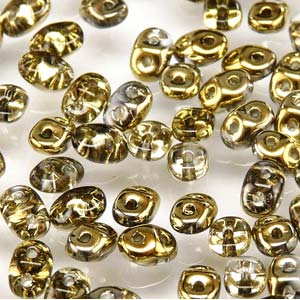 Czech Miniduo Beads 2x4mm Crystal Amber Qty:10 grams
