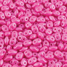 Load image into Gallery viewer, Czech Superduo Beads 2.5x5mm Pearl Shine Light Fuchsia Qty: 10g
