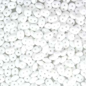 Czech Miniduo Beads 2x4mm Chalk Qty:10 grams