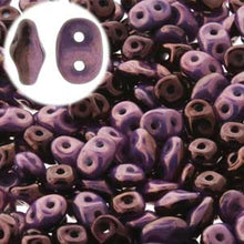 Load image into Gallery viewer, Czech SuperDuo Duets 2.5x5mm Black & White Vega Luster Qty: 10g