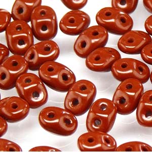 Czech Superduo Beads 2.5x5mm Chocolate Opaque Qty: 10g