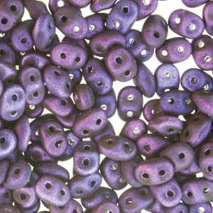Czech Superduo Beads 2.5x5mm Metalust Matte Purple Qty: 10g
