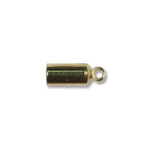 Gold Plated Barrel End Cap 3mm Inside Diameter Qty:12