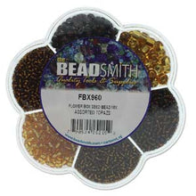 Load image into Gallery viewer, Preciosa Flower Box Czech Seed Bead &amp; Bugle Mix Assorted Topaz
