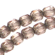 Load image into Gallery viewer, Czech Faceted Fire Polished Cathedrals 5mm Rosaline with Gunmetal Ends Qty:40 Strung