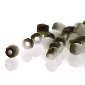 Czech Faceted Fire Polished Rounds 2mm (True 2) Chalk White Azuro Matte Qty:100