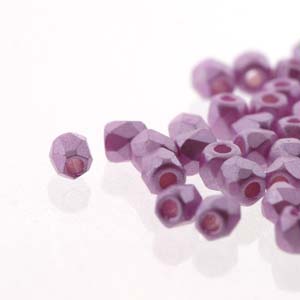 Czech Faceted Fire Polished Rounds 2mm (True 2) Pastel Lilac Qty:100