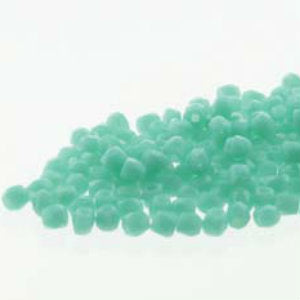 Czech Faceted Fire Polished Rounds 2mm (True 2) Turquoise Green Opaque Qty:100