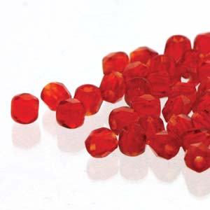 Czech Faceted Fire Polished Rounds 2mm (True 2) Siam Qty:100