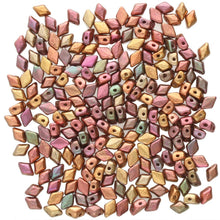 Load image into Gallery viewer, Czech Mini GemDuos 6x4mm Crystal Orange Rainbow Qty: 10 grams