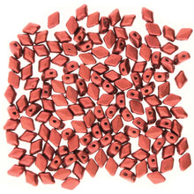 Load image into Gallery viewer, Czech Mini GemDuos 6x4mm Bronze Fire Red Qty: 10 grams